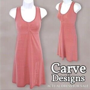 Carve Designs Pink Sleeveless Knee Length Casual Dress Shelf Bra Womens Medium